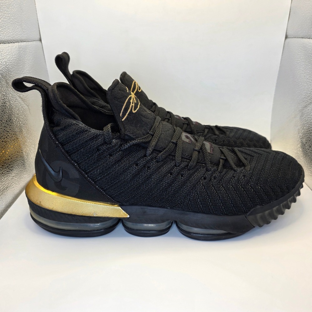 Nike LeBron 16 I'm King Black Metallic Gold Basketball Shoes | Mens 12